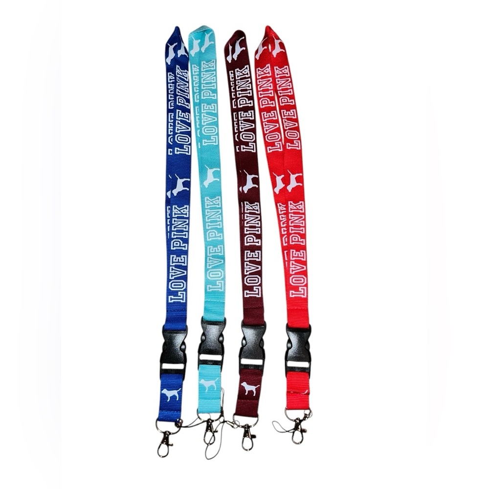 NEW FREE WITH A PURCHASE Victoria's Secret PINK Lanyard -Blue, Teal, Red, Maroon